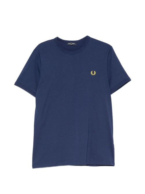 T-shirt uomo Fred Perry oceano con mini logo e bordi a contrasto FRED PERRY | M3519215